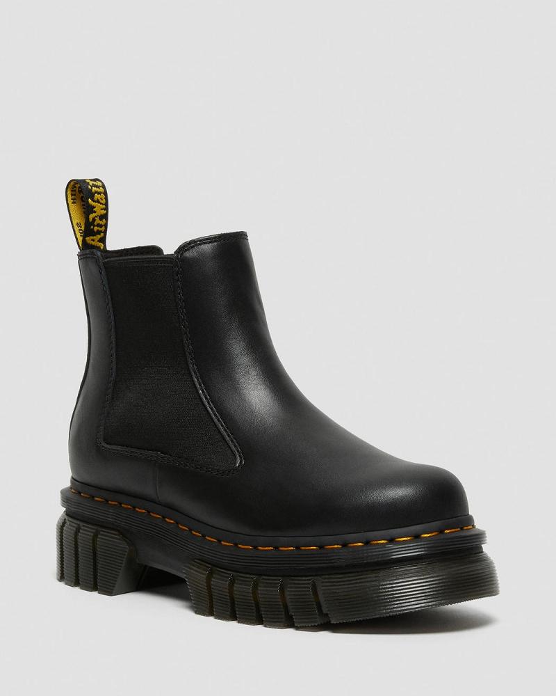 Black Men\'s Dr Martens Audrick Nappa Leather Platform Ankle Boots | CA 431BEX